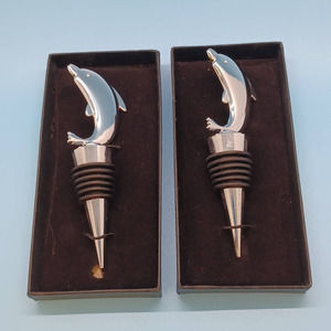 Wine Stopper Bottle Cork Topper - Set of 2 Dolphins